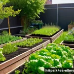 Home 22 원주민 생태지혜의 선진국 적용 사례 - **Urban Permaculture Oasis:** A vibrant, flourishing urban permaculture garden on a sunny day. The s...