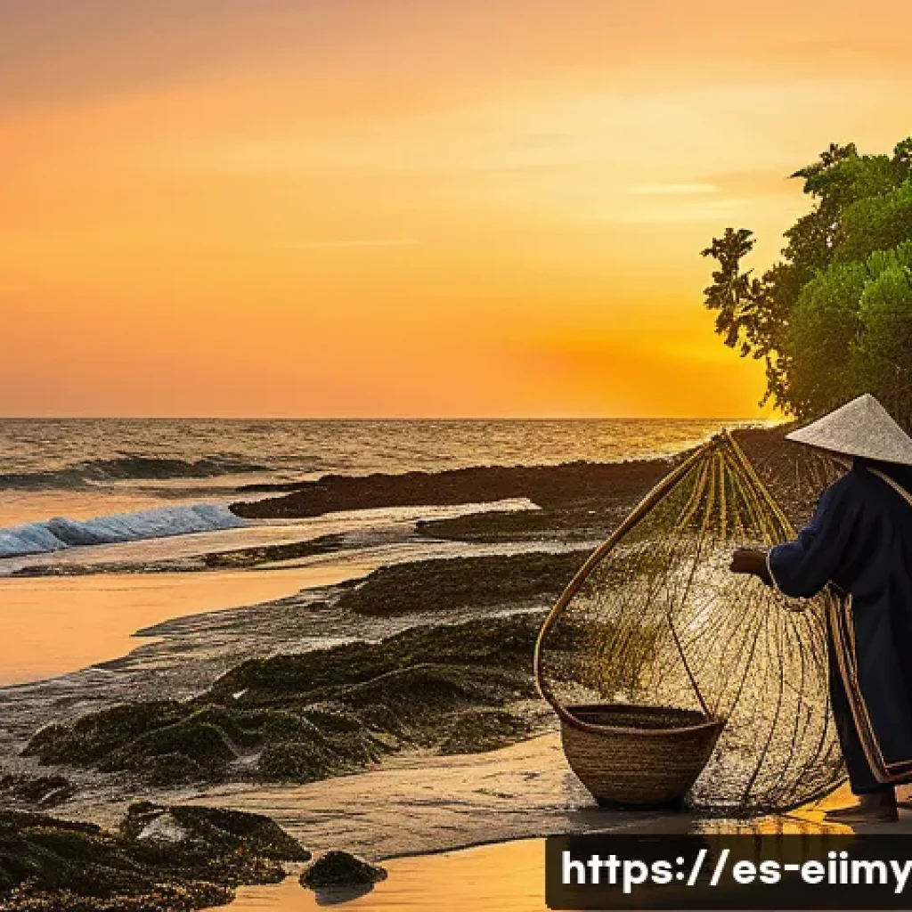 원주민 생태지혜와 해양 생태계 보호 - A vibrant coastal scene depicting indigenous fishermen from Oaxaca, Mexico, engaged in traditional s...