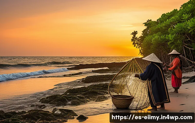 원주민 생태지혜와 해양 생태계 보호 - A vibrant coastal scene depicting indigenous fishermen from Oaxaca, Mexico, engaged in traditional s...