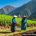 Home 18 원주민 문화와 생태지혜의 연관성 - A serene indigenous community in the Andes practicing traditional crop rotation: elderly men and wom...