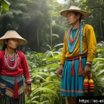 Home 23 원주민 생태지혜의 생태적 경험 공유 - A vibrant Amazonian indigenous community engaged in traditional agroforestry practices: men and wome...