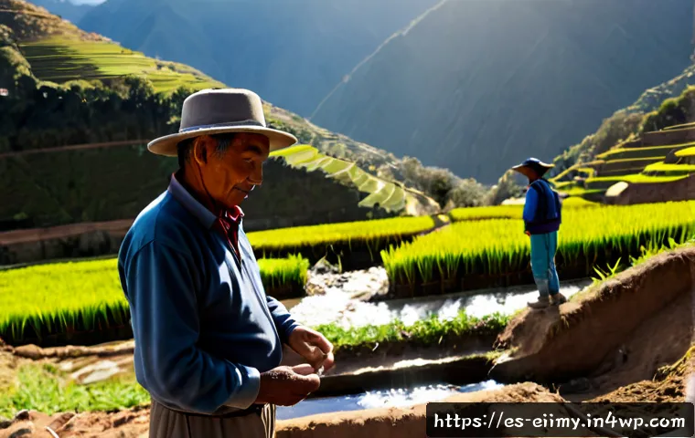 원주민 생태지혜와 사회적 변화 - Photorealistic documentary scene in a rural Andean community, an Indigenous Quechua elder and young ...